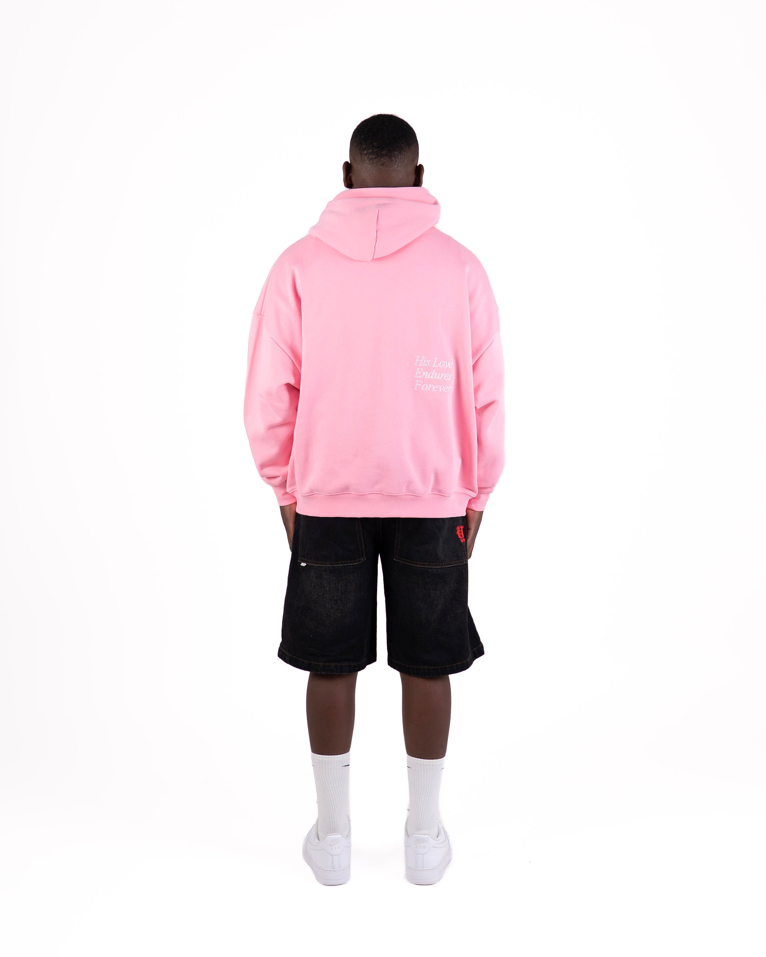HIS LOVE ENDURES HOOD V2 - PINK