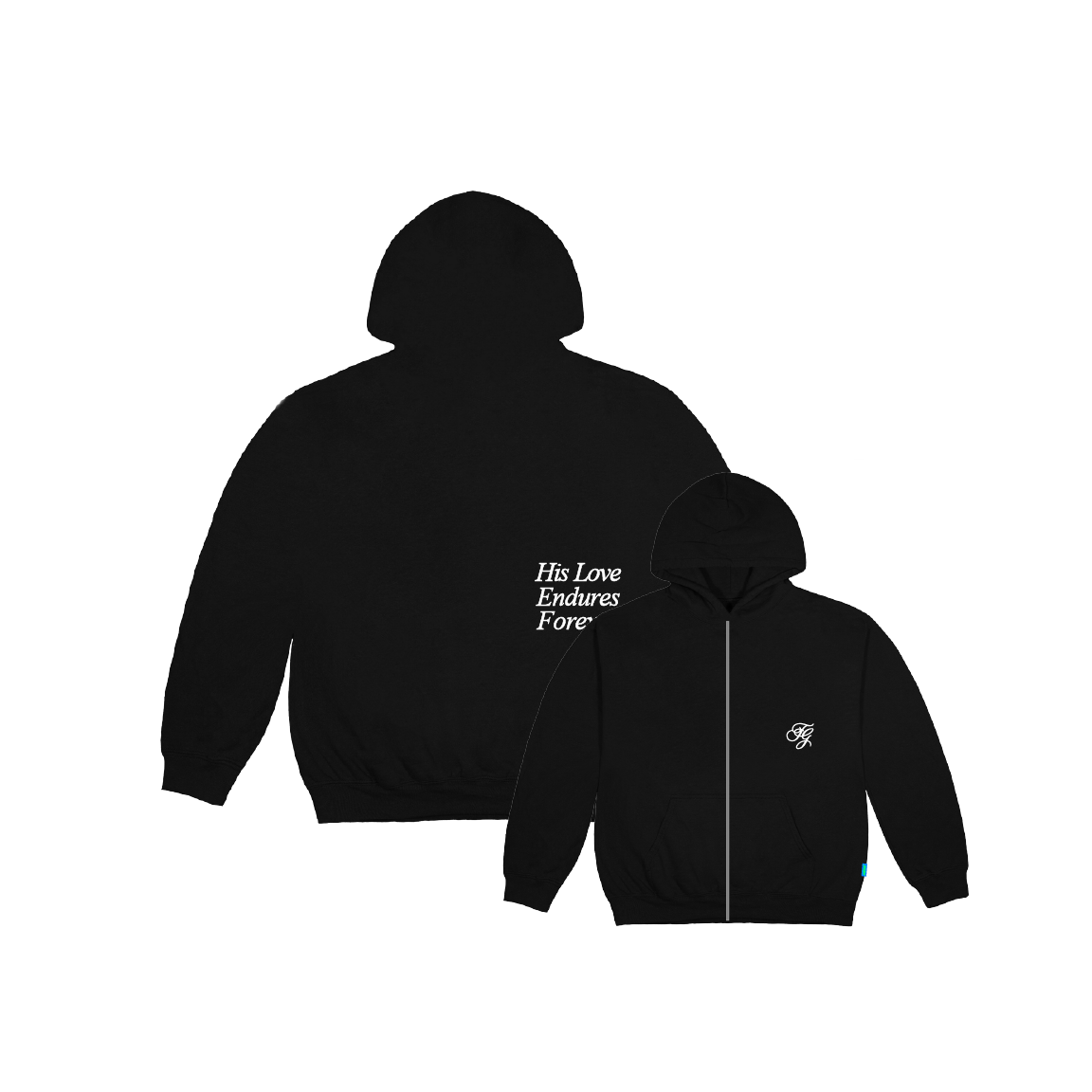HIS LOVE ENDURES ZIP-UP HOOD - BLACK