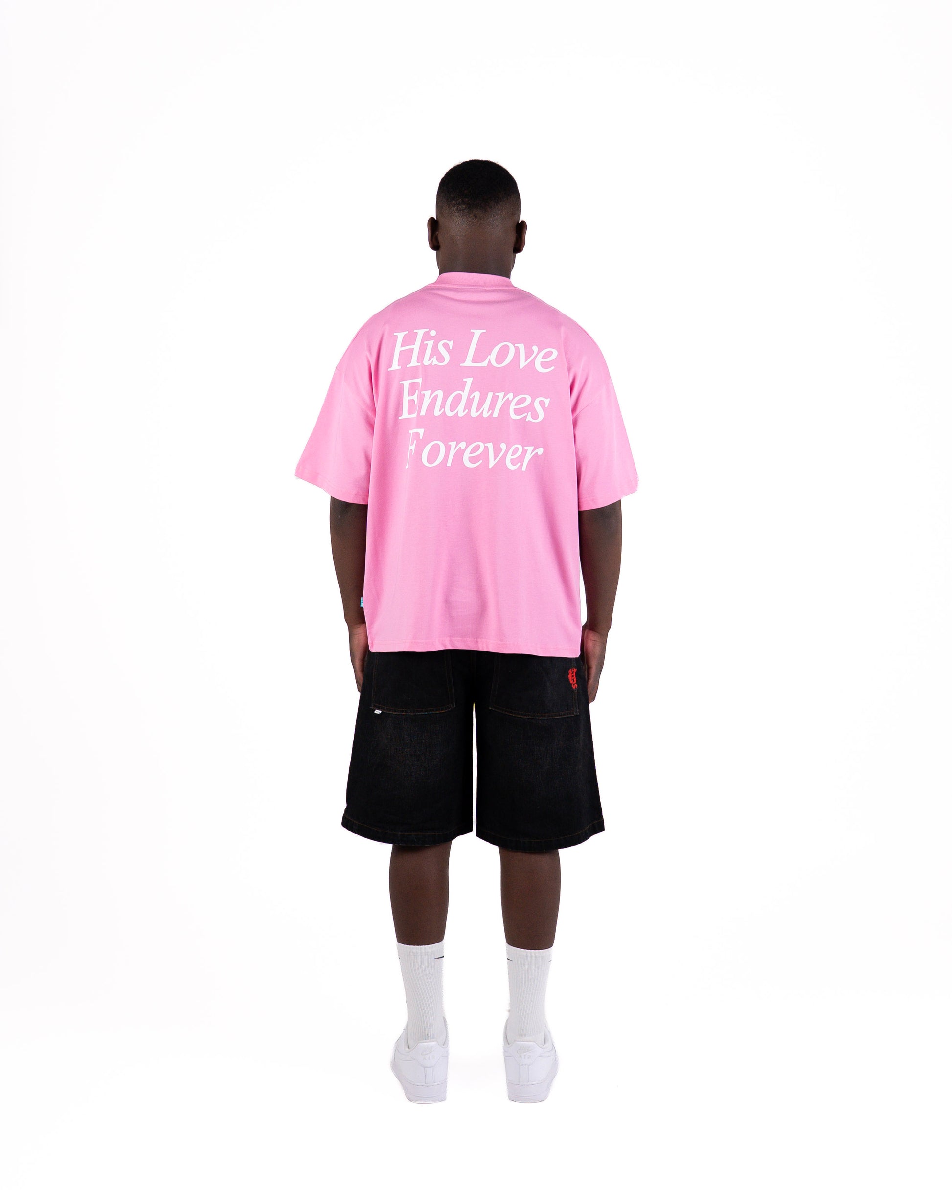 HIS LOVE ENDURES TEE - PINK
