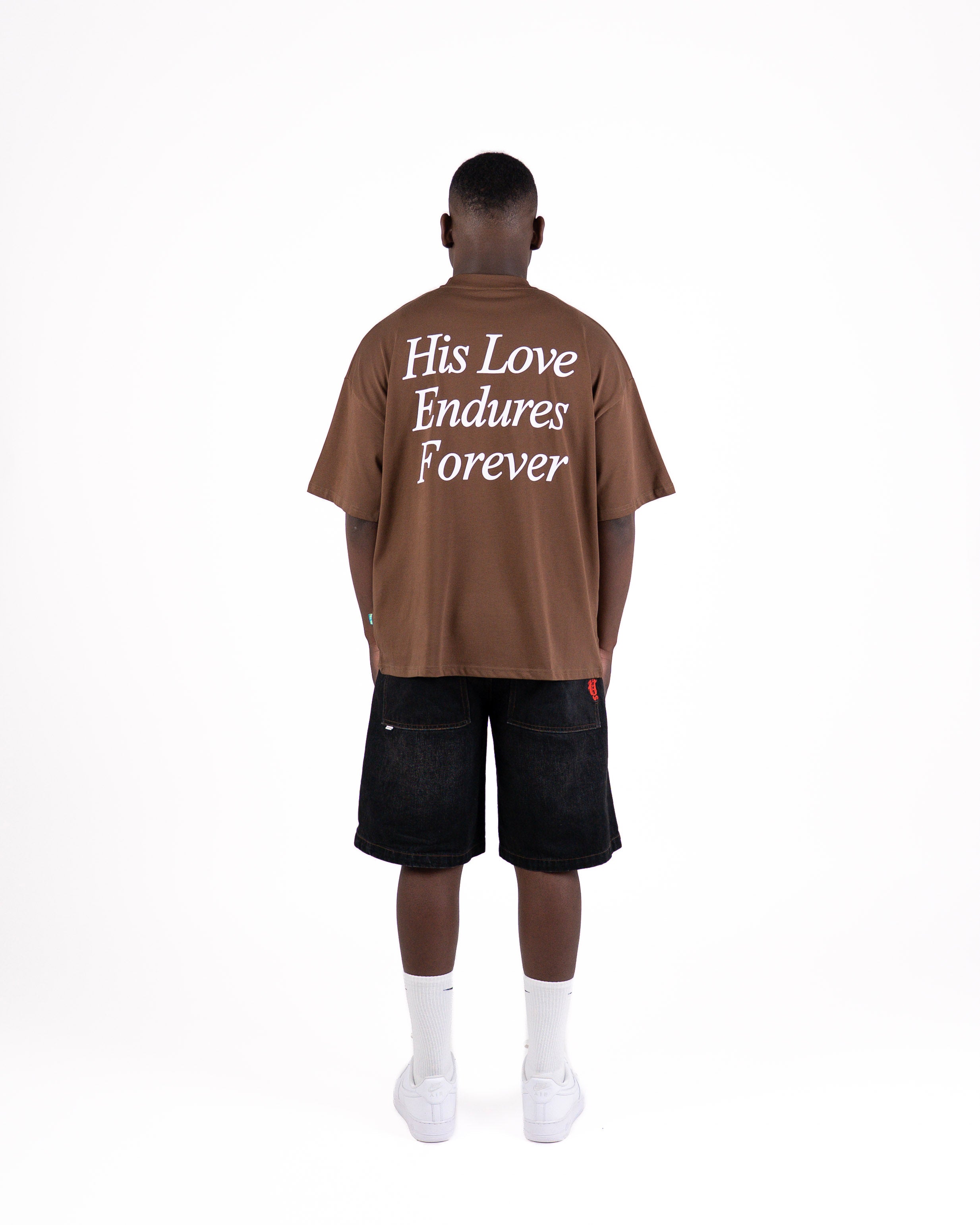 HIS LOVE ENDURES TEE V2 - WALNUT