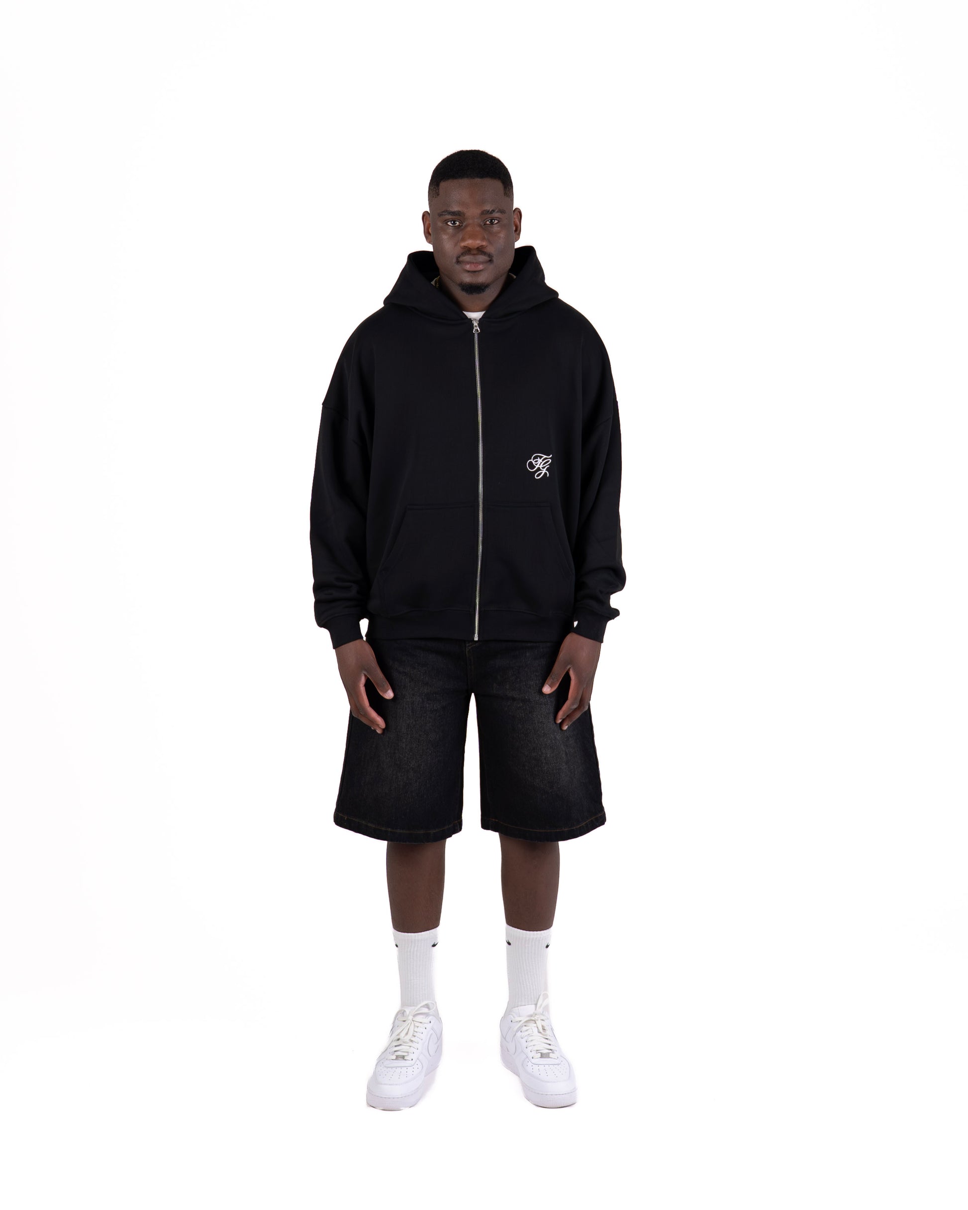 HIS LOVE ENDURES ZIP-UP HOOD - BLACK