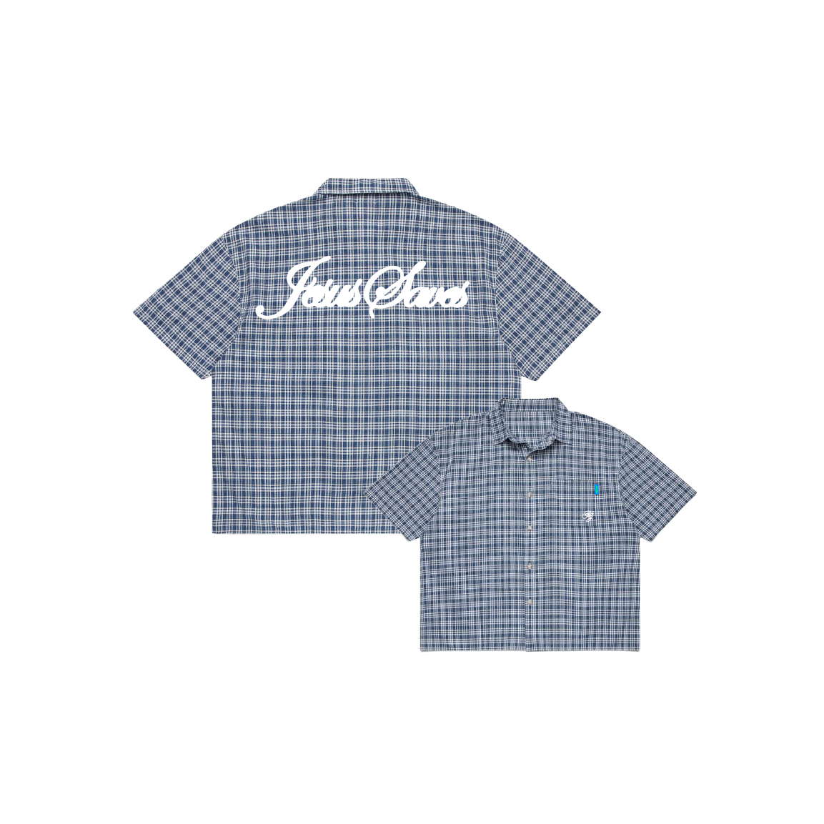 JESUS SAVES BUTTON UP - BLUE