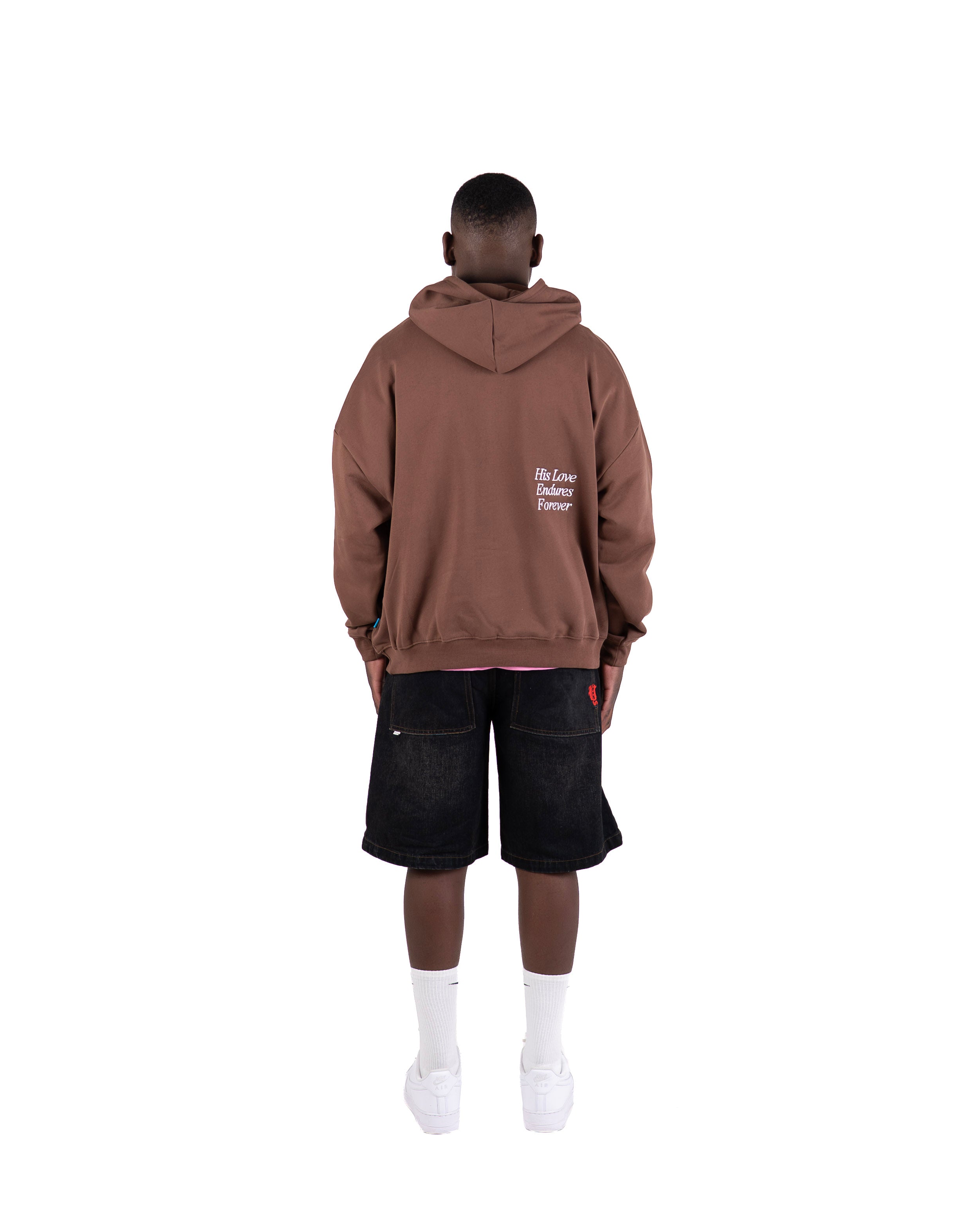 HIS LOVE ENDURES HOOD V2 - CHESTNUT