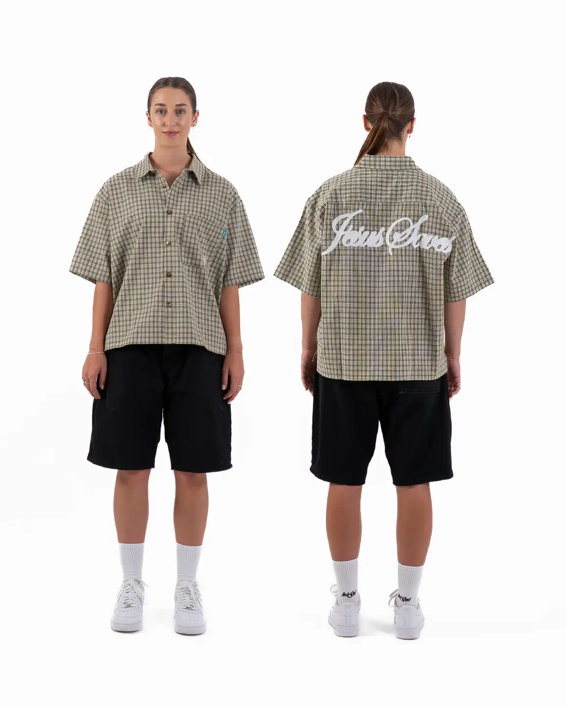 JESUS SAVES BUTTON UP - EUCALYPTUS