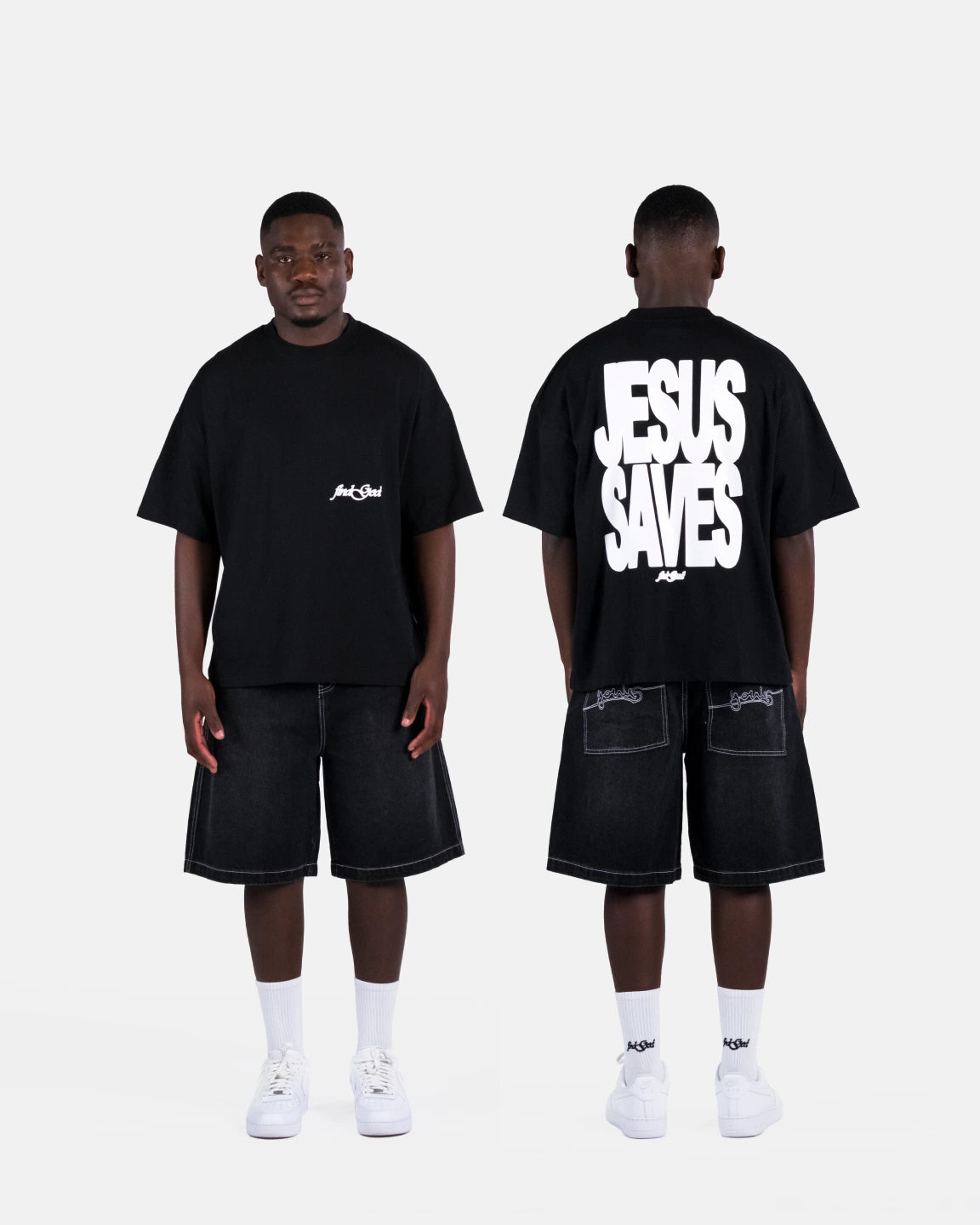 JESUS SAVES TEE - BLACK