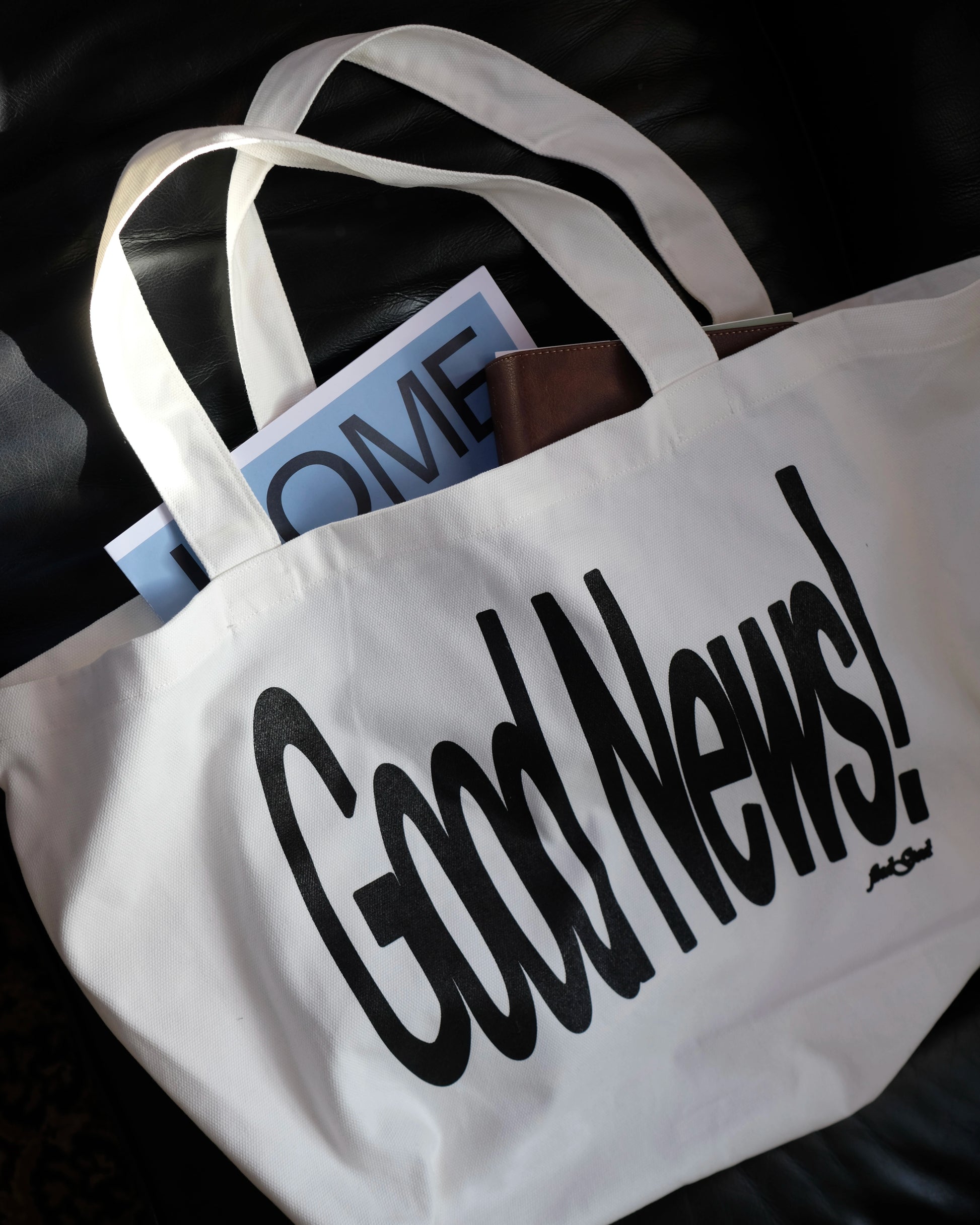 GOOD NEWS! XL TOTE - CREAM