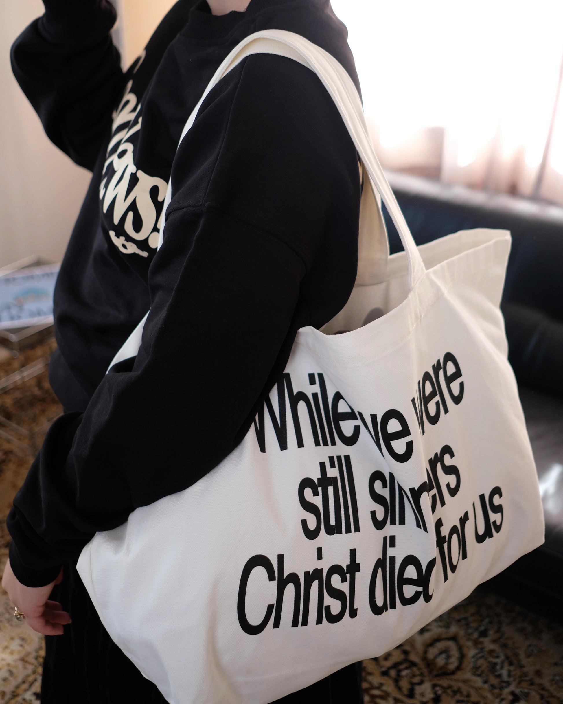 GOOD NEWS! XL TOTE - CREAM