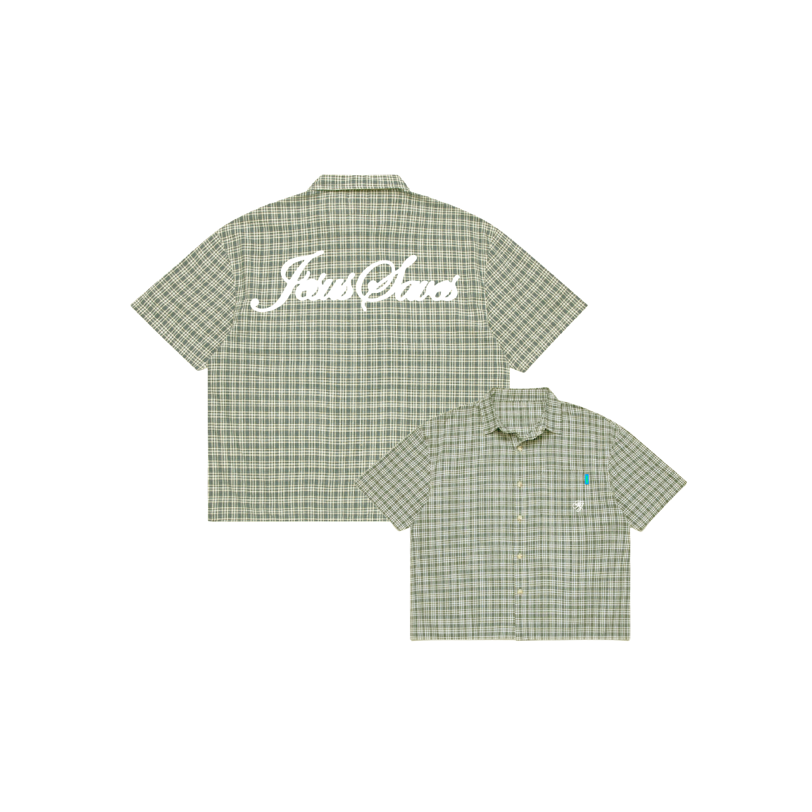 JESUS SAVES BUTTON UP - EUCALYPTUS