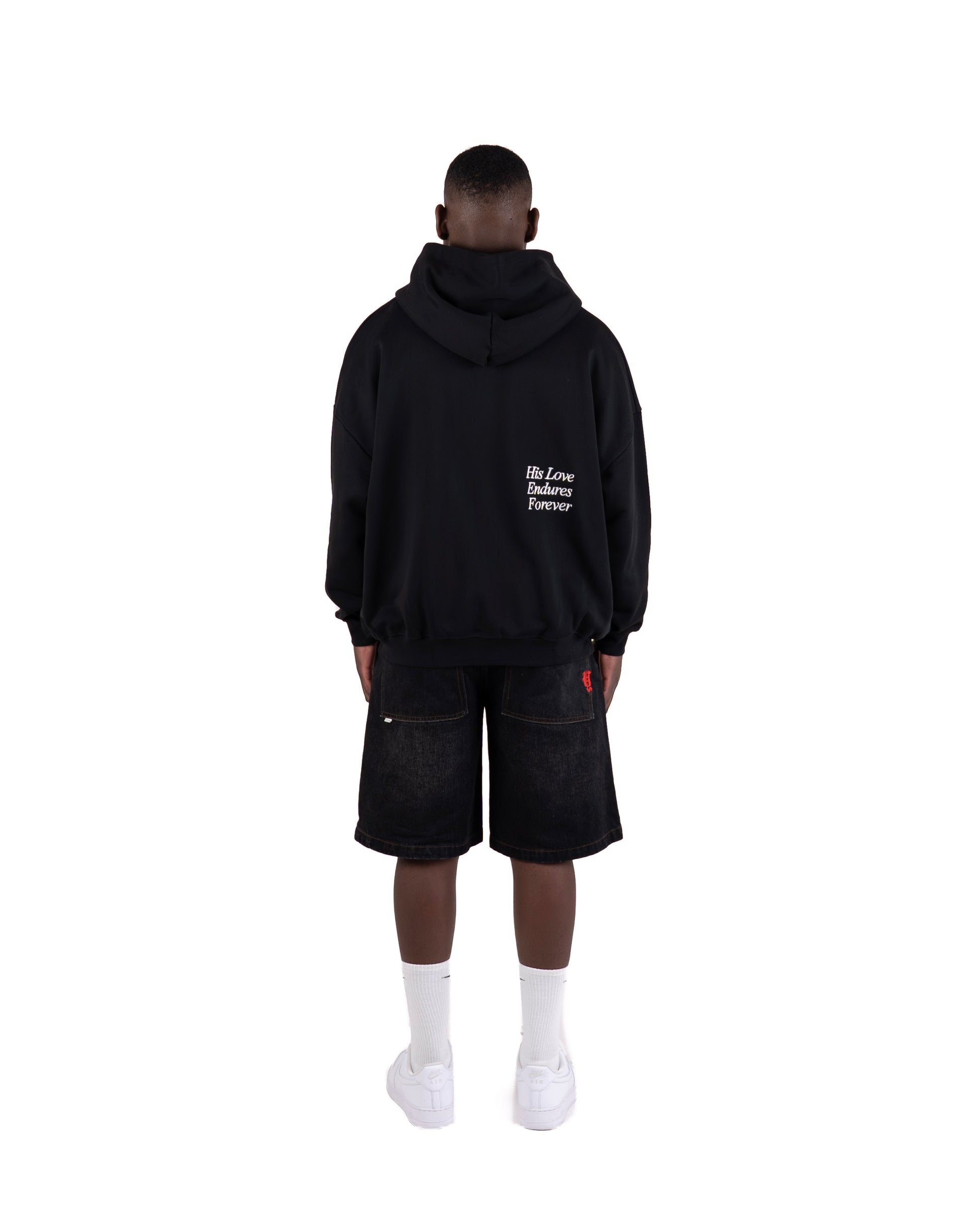 HIS LOVE ENDURES ZIP-UP HOOD - BLACK