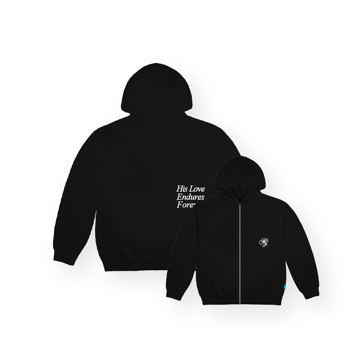 HIS LOVE ENDURES ZIP-UP HOOD V2 - BLACK