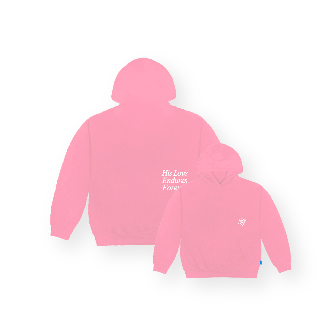 HIS LOVE ENDURES HOOD V2 - PINK