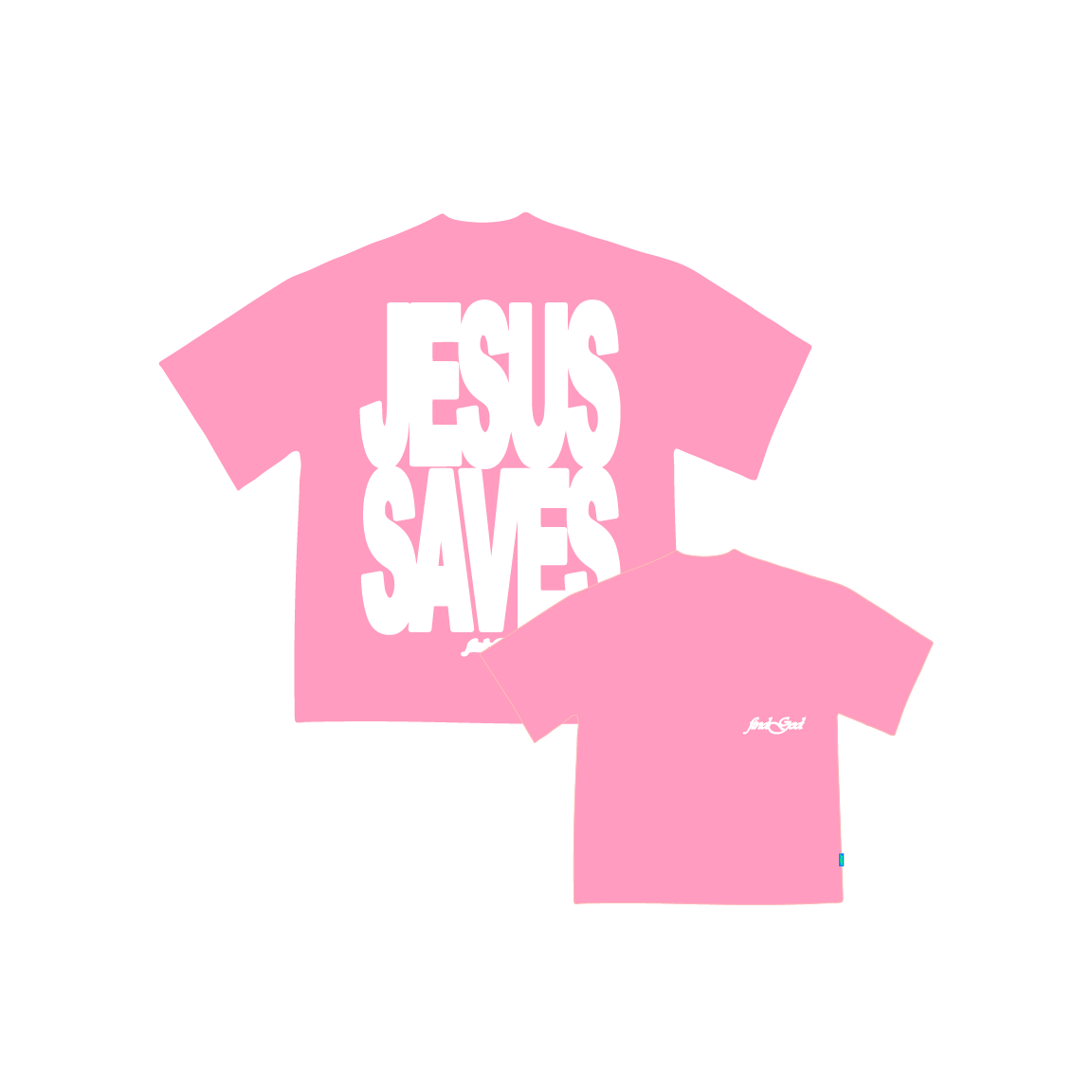JESUS SAVES TEE - PINK
