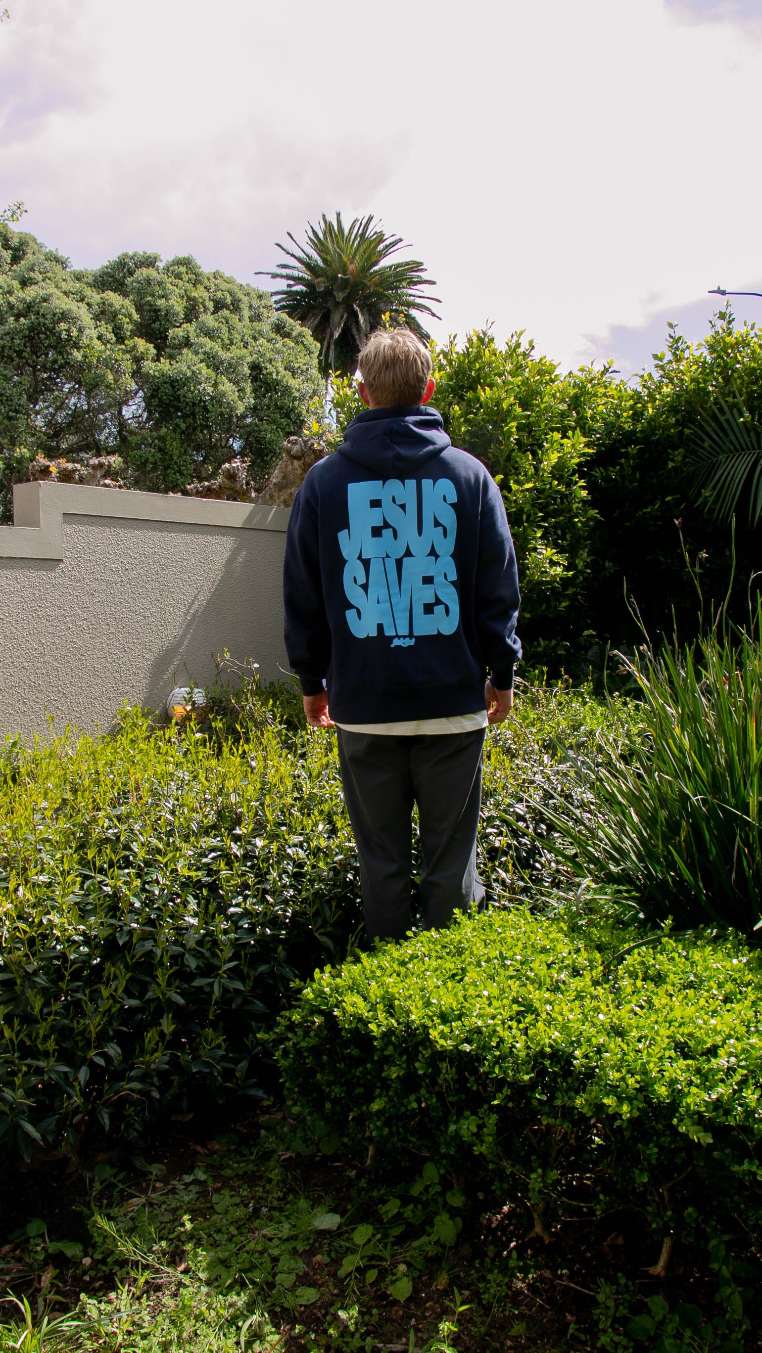 JESUS SAVES HOOD - MIDNIGHT BLUE