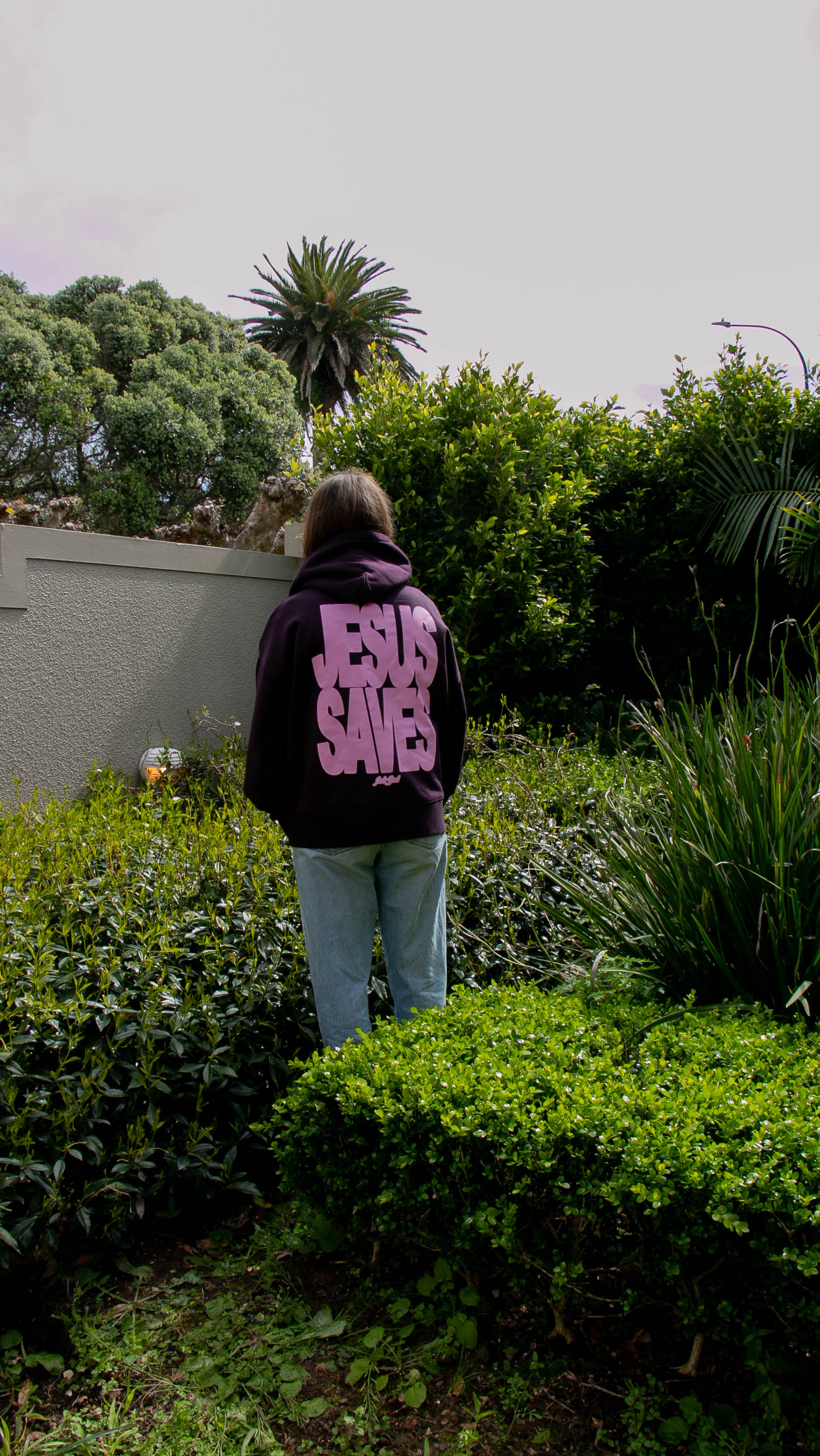 JESUS SAVES HOOD - PLUM