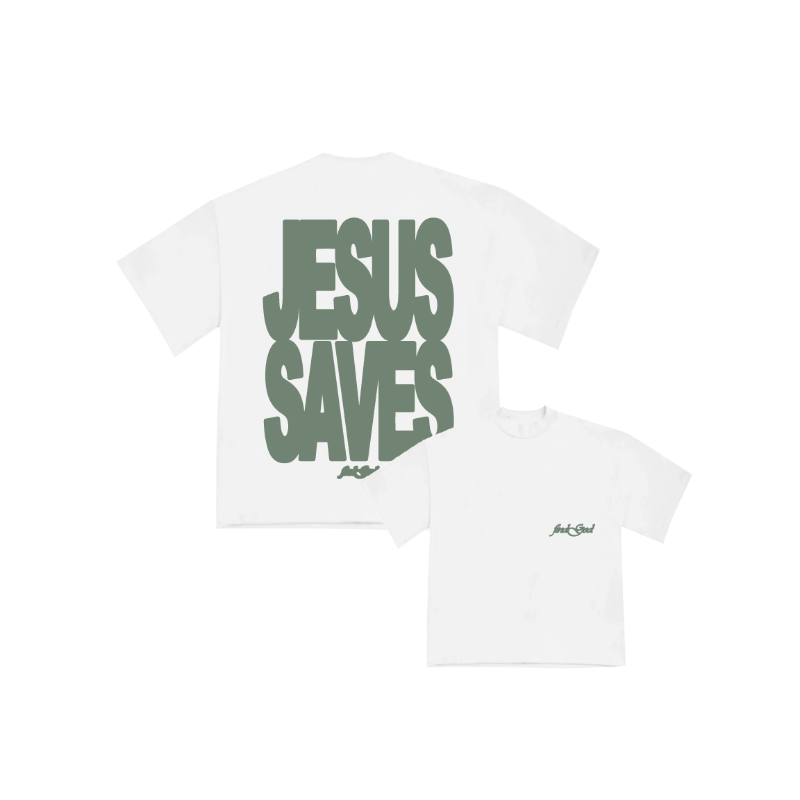 JESUS SAVES TEE - MOSS
