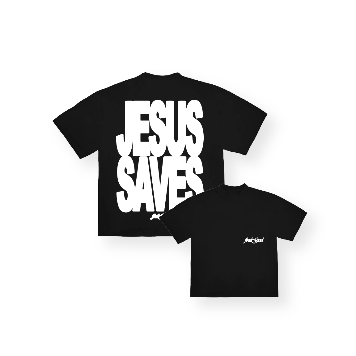JESUS SAVES TEE - BLACK