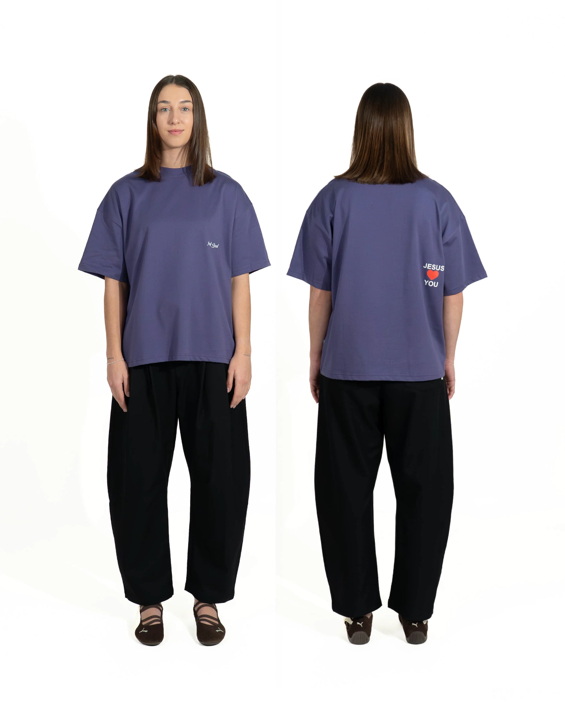 JESUS LOVES YOU TEE - PLUM