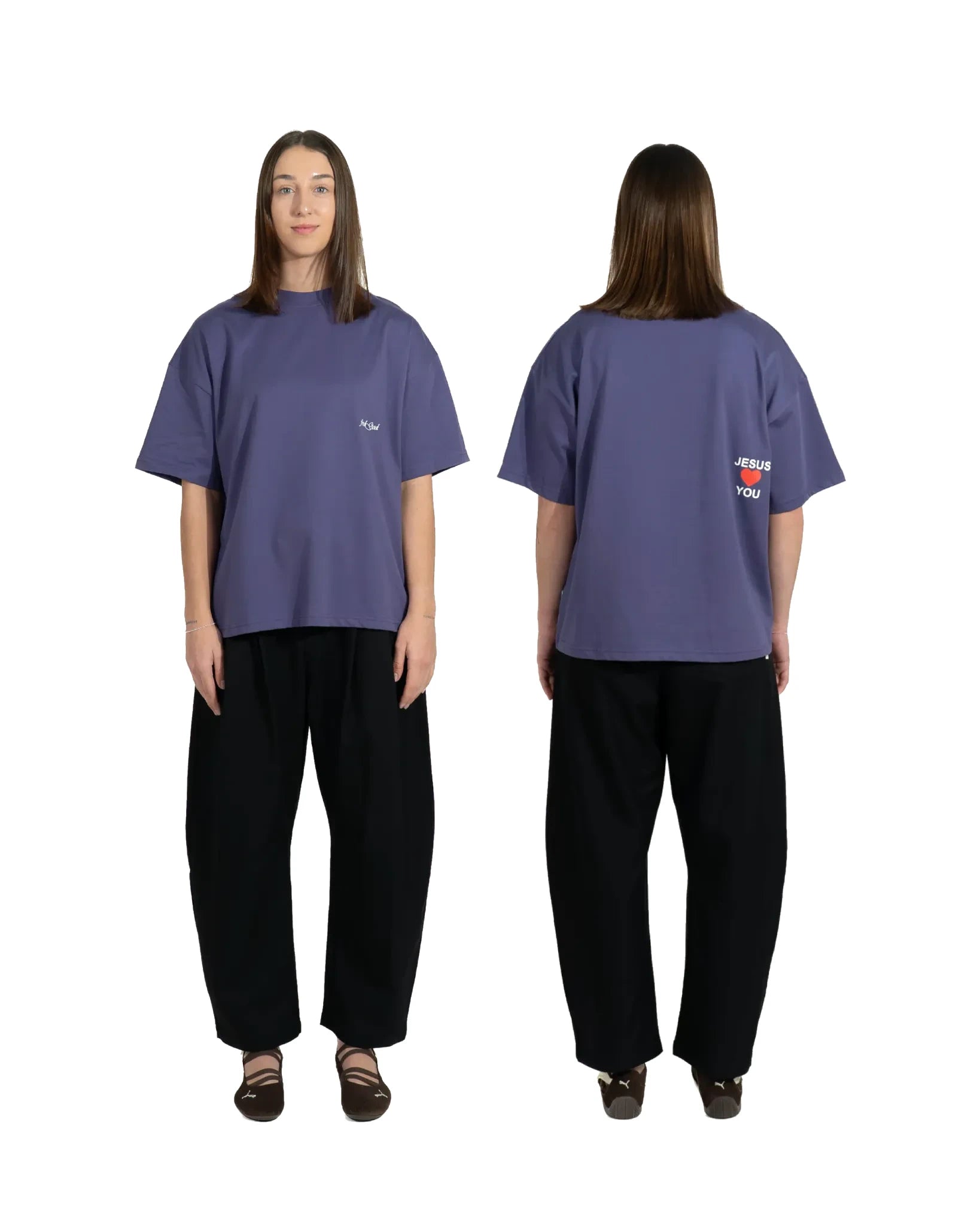 JESUS LOVES YOU TEE - PLUM