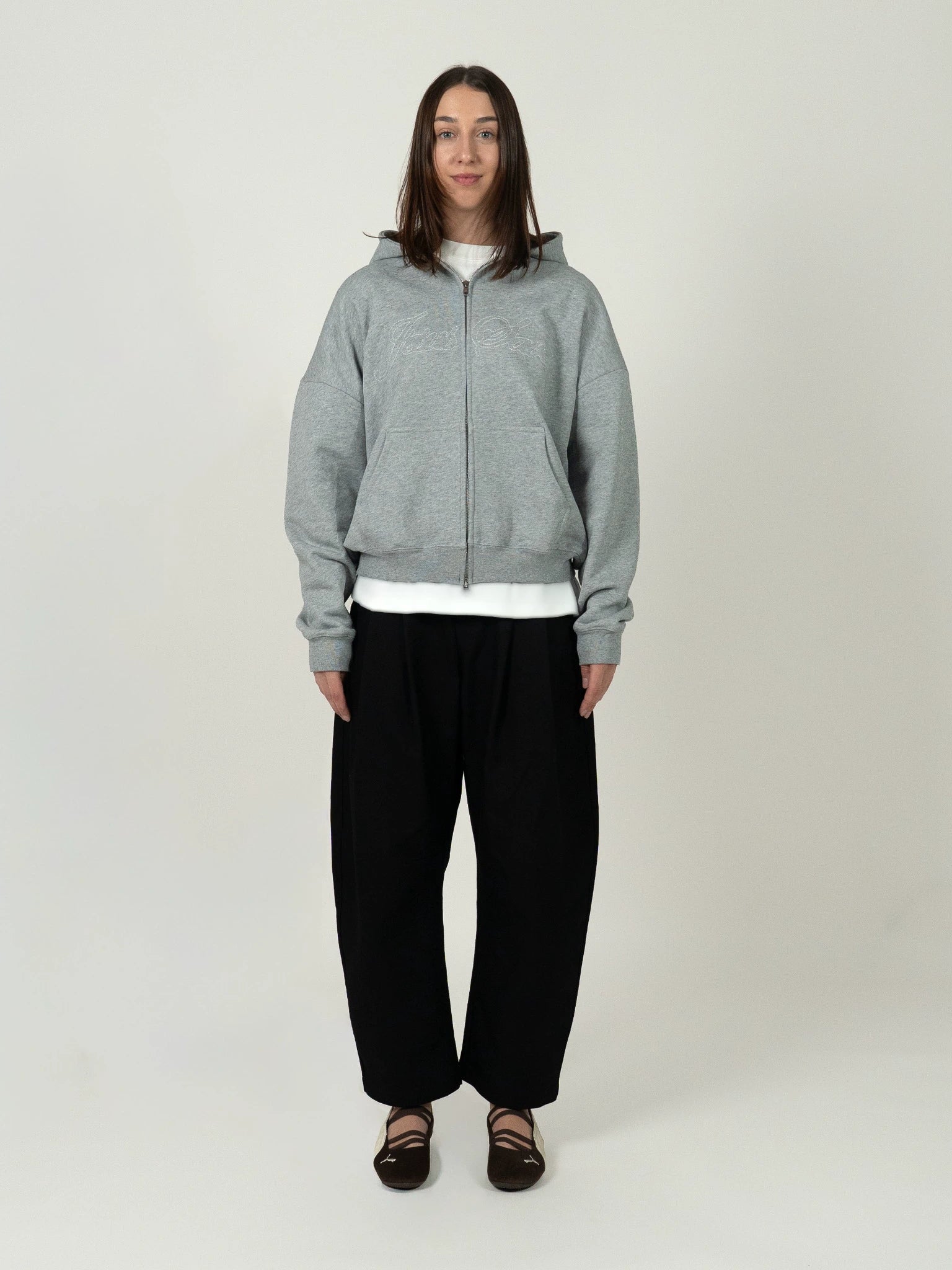 JESUS SAVES ZIP UP HOOD - STONE