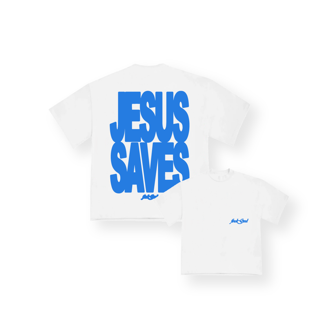 JESUS SAVES TEE - SKY BLUE