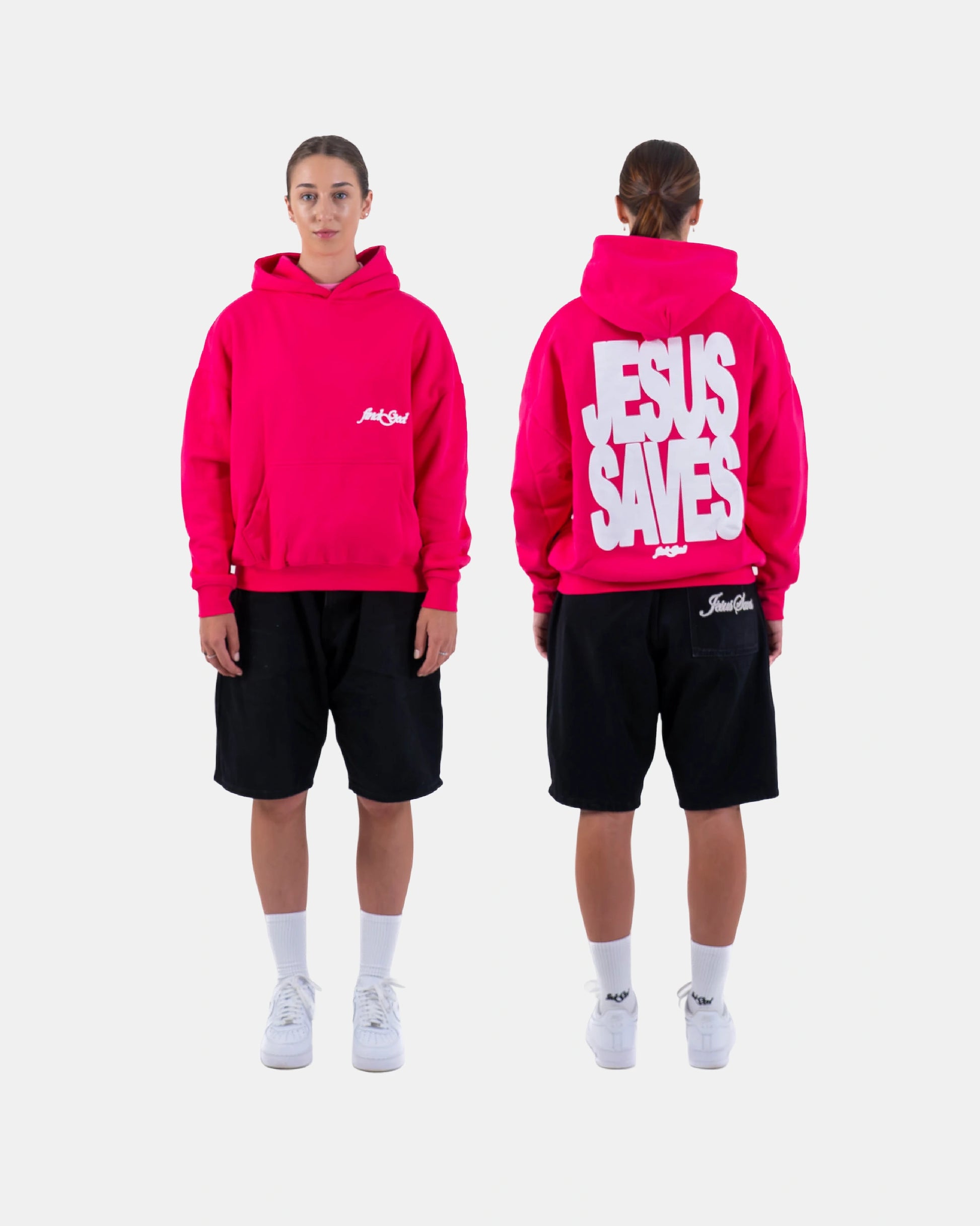 JESUS SAVES HOOD - PINK