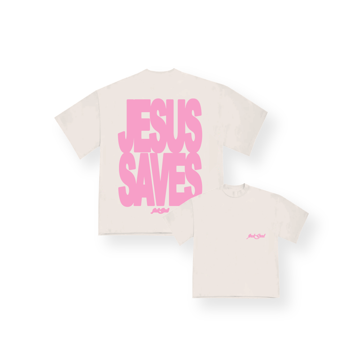 JESUS SAVES TEE - PINK