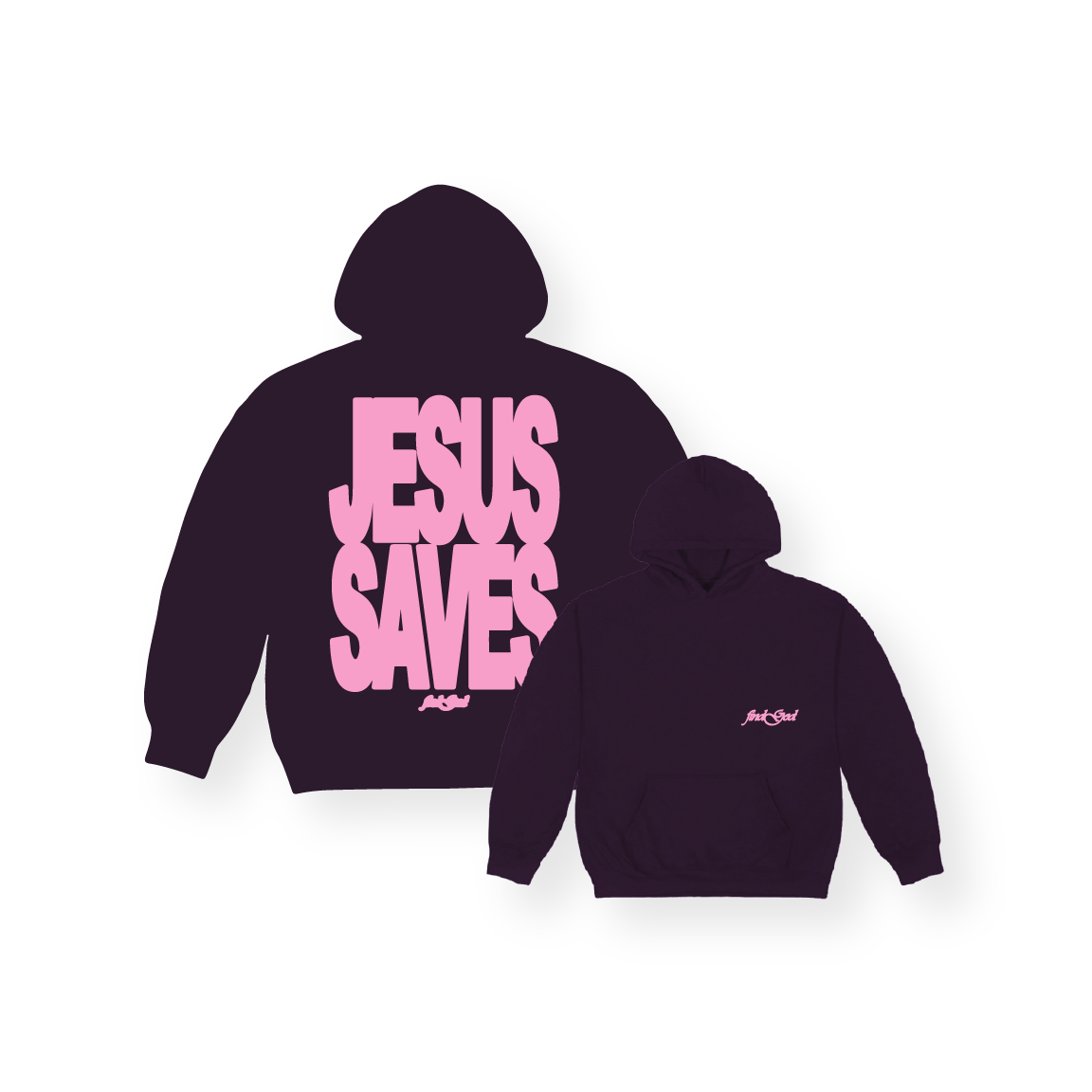 JESUS SAVES HOOD - PLUM