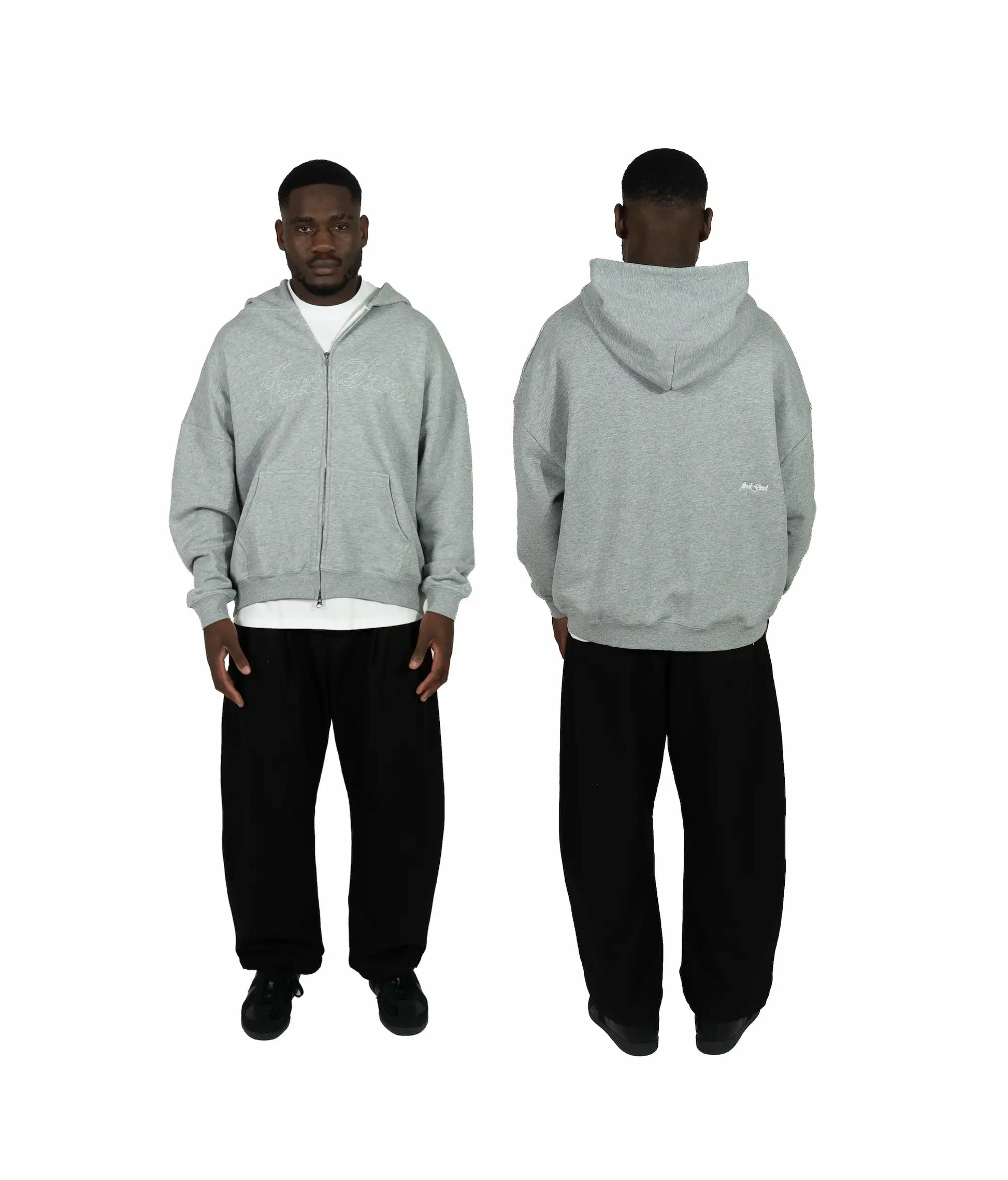 JESUS SAVES ZIP UP HOOD - STONE