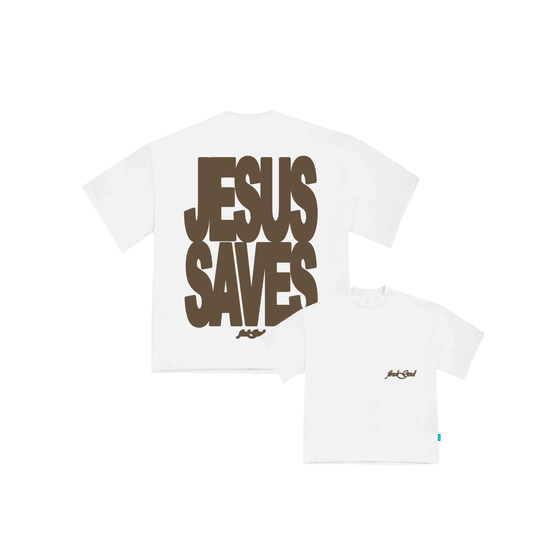 JESUS SAVES TEE V2 - WALNUT