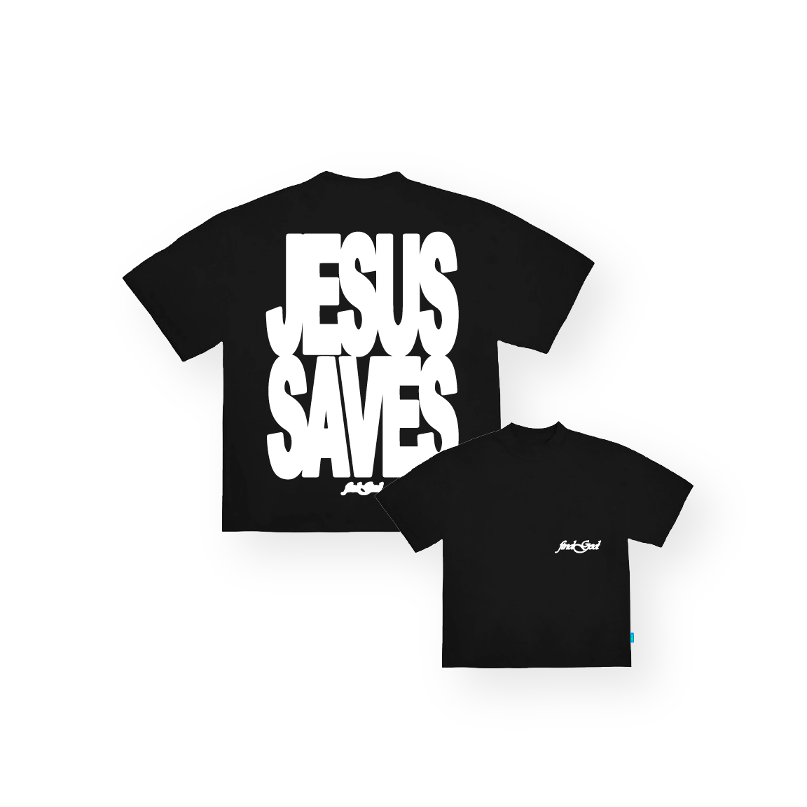 JESUS SAVES TEE - BLACK