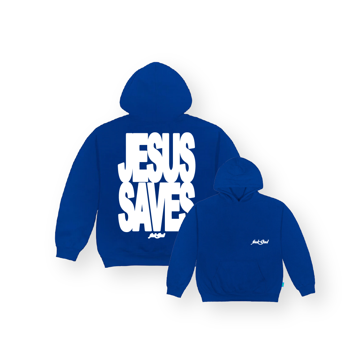 JESUS SAVES HOOD V2 - BLUE