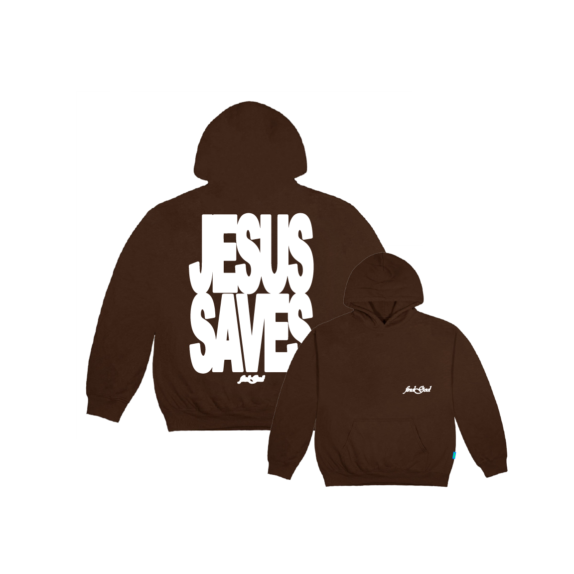 JESUS SAVES HOOD V2 - CHESTNUT