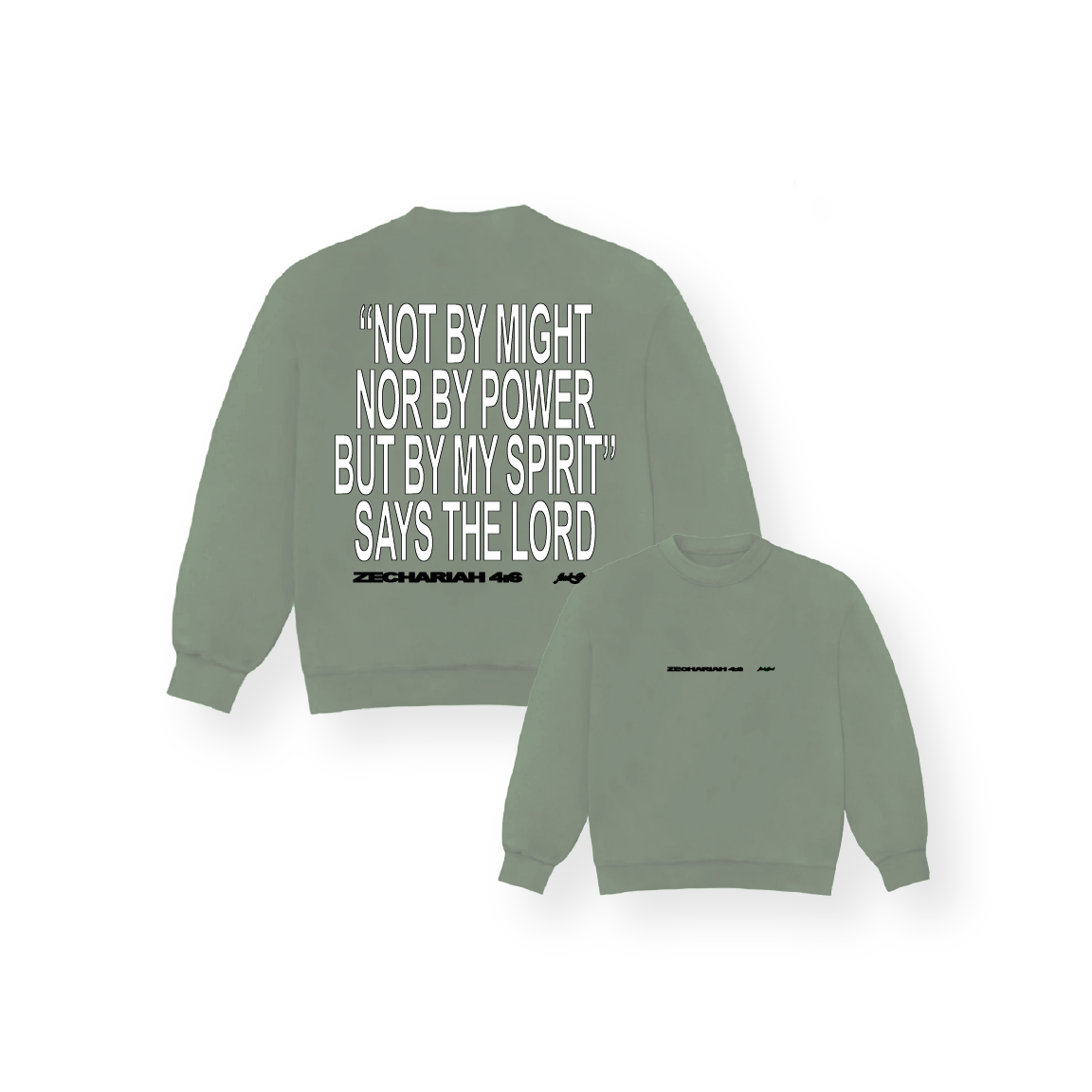 ZECHARIAH 4:6 CREW NECK - EUCALPTUS